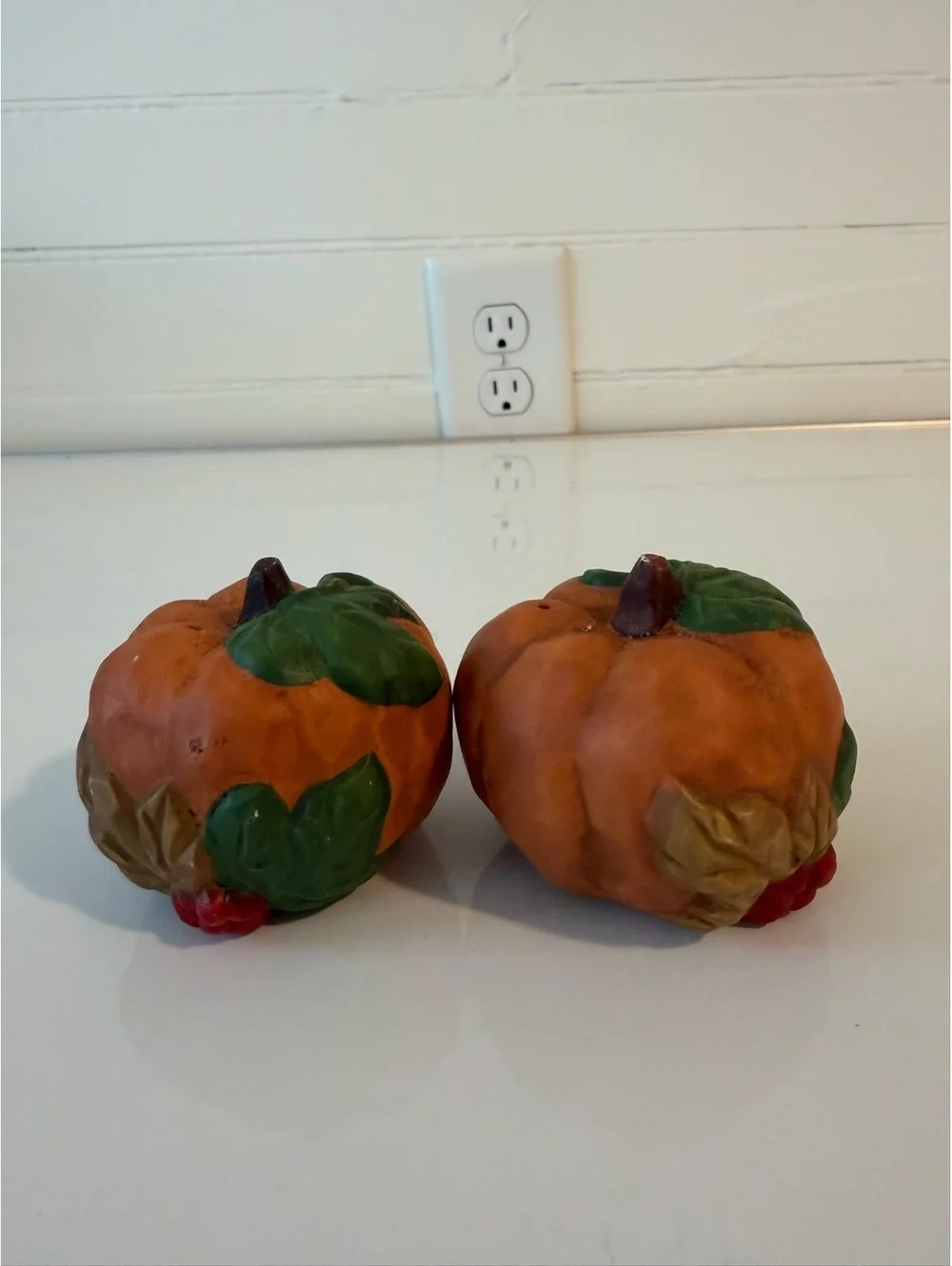 Vintage Pumpkin Salt and Pepper Shakers